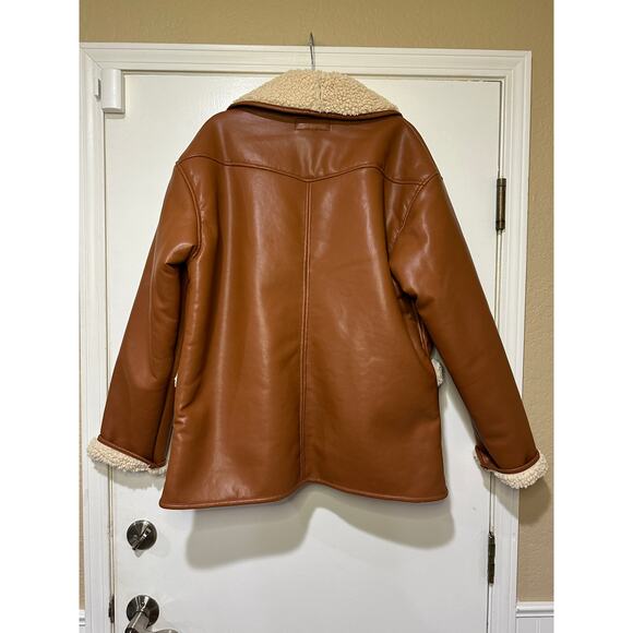 Blank NYC Rainmaker Sherpa Jacket Faux Fur Backing & Trim Size Large NWT Cozy - Picture 10 of 16